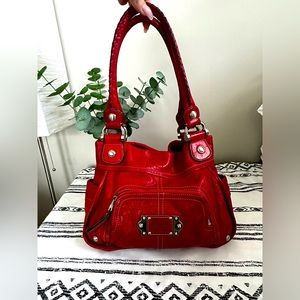 B MAKOWSKY Red Leather Shoulder Bag